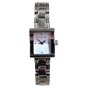 Nine & Co Women's Square Silver Tone Bracelet Watch 9C/5127 Tested & Working